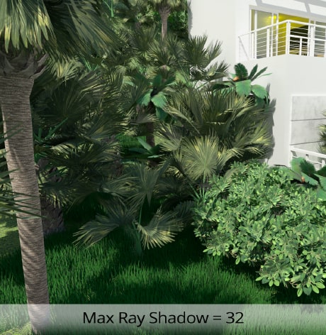  The image rendered with AMD Radeon™ ProRender in Live Home 3D for Mac with max ray shadow set at 32.