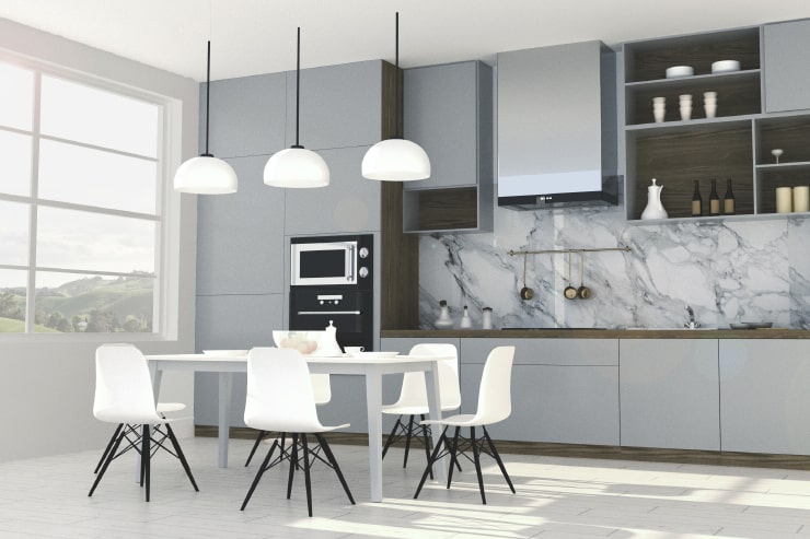 Scandinavian kitchen in gray colors made in Live Home 3D