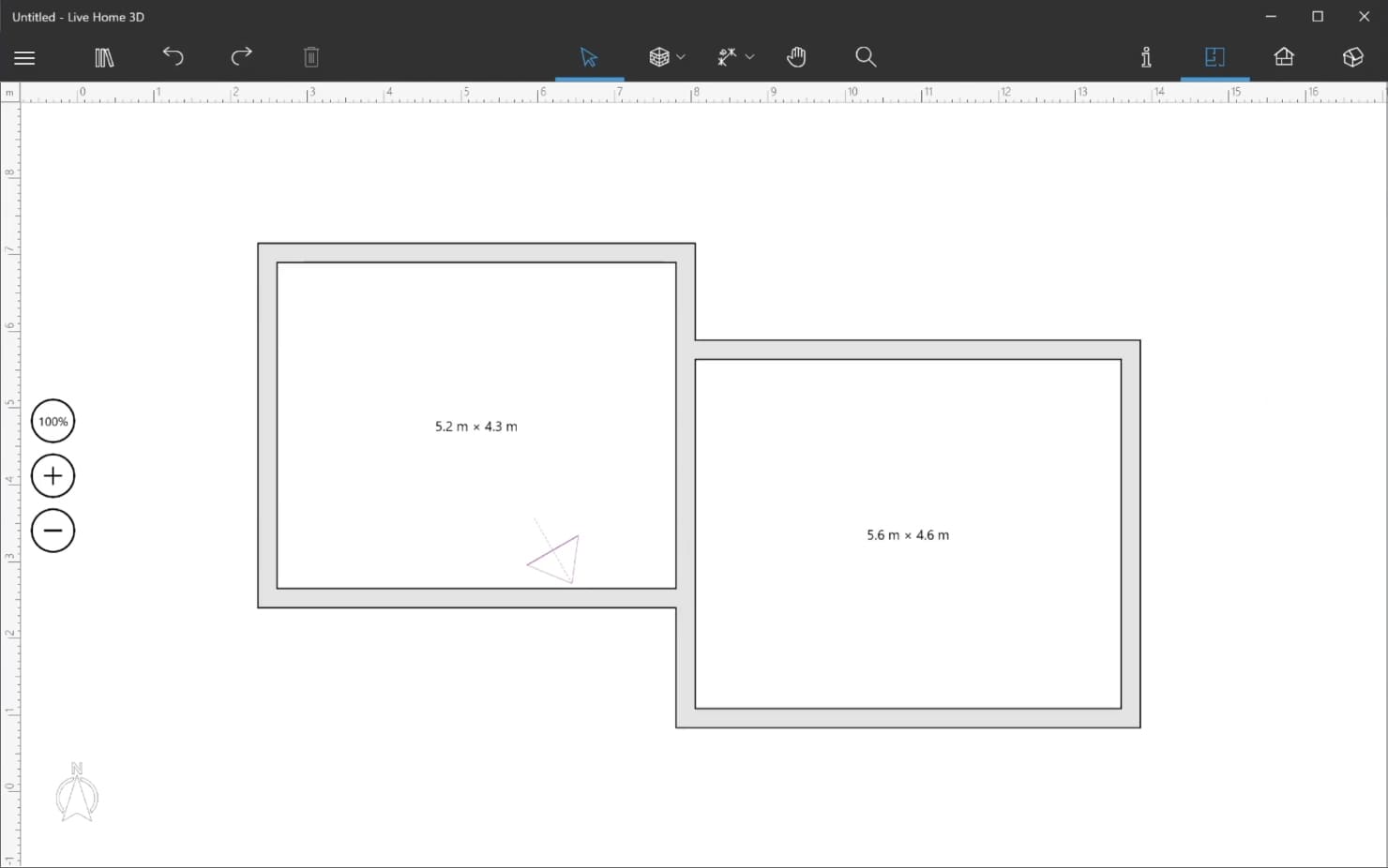 A screenshot illustrating the floor plan created in Live Home 3D.