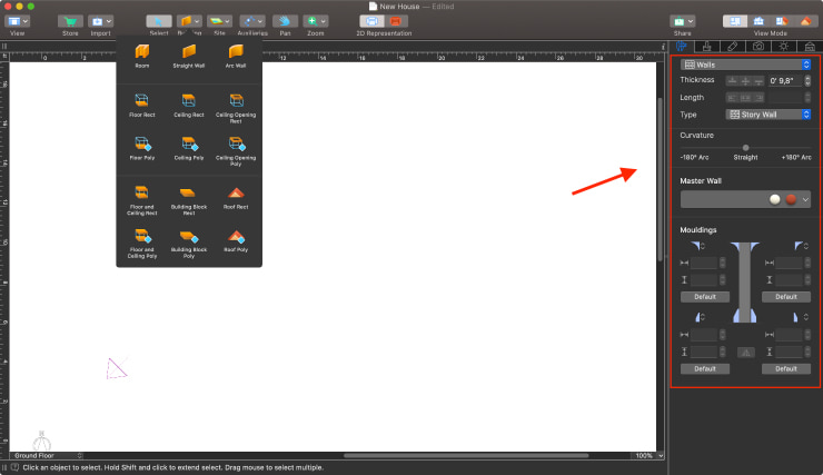 A screenshot showcasing the user interface of Live Home 3D for Mac.