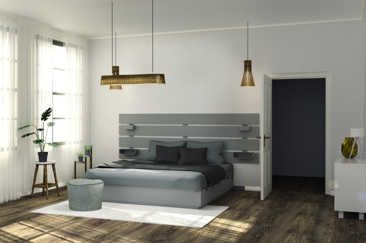 A bedroom designed in Live Home 3D