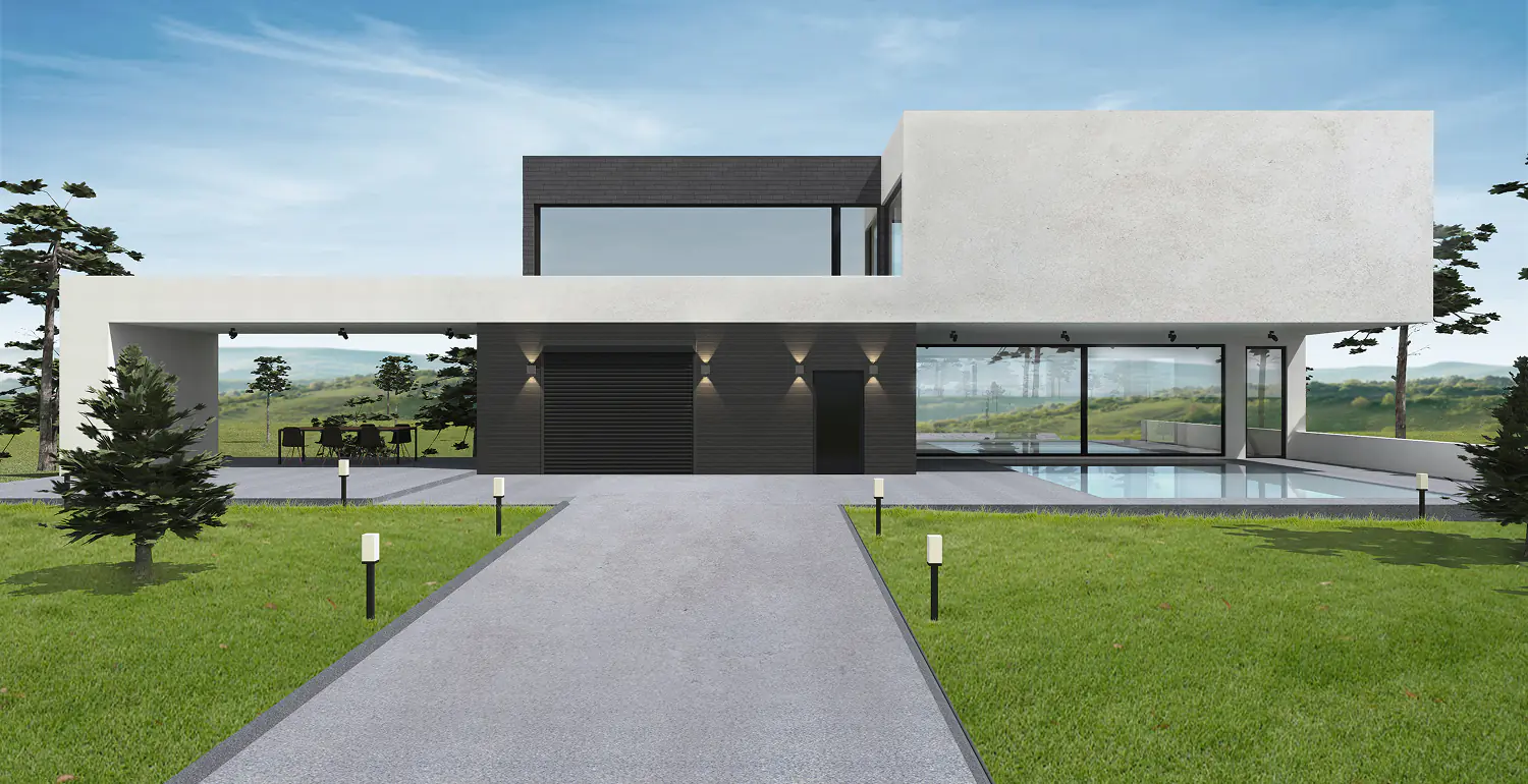 A contemporary house designed in Live Home 3D interior design app.