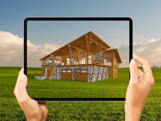 Viewing a house model on an iPad using AR technology