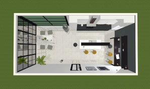 Top view of a room made in Live Home 3D