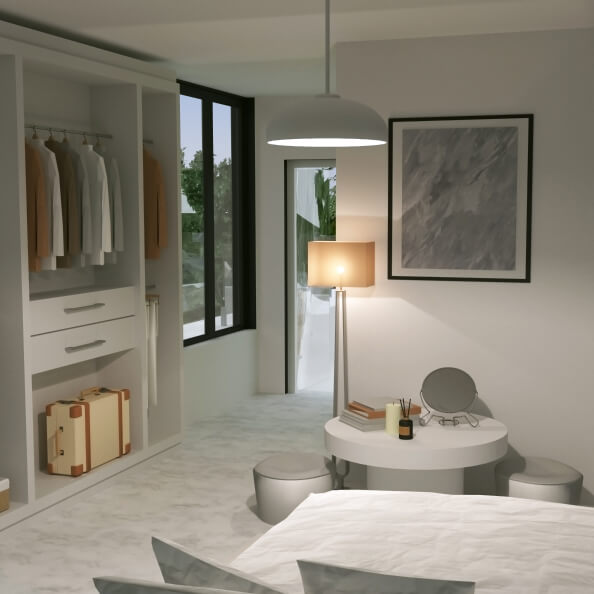 A bedroom designed in Live Home 3D.