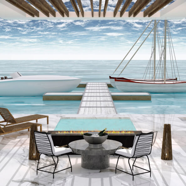Private yacht club designed in the Live Home 3D interior design app.