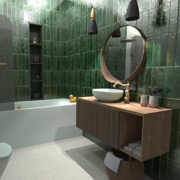 A bathroom created in Live Home 3D.