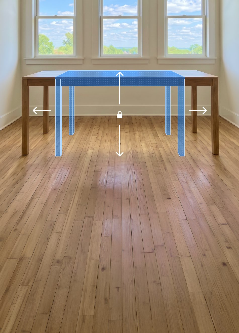 Resizing group of 3D objects.
