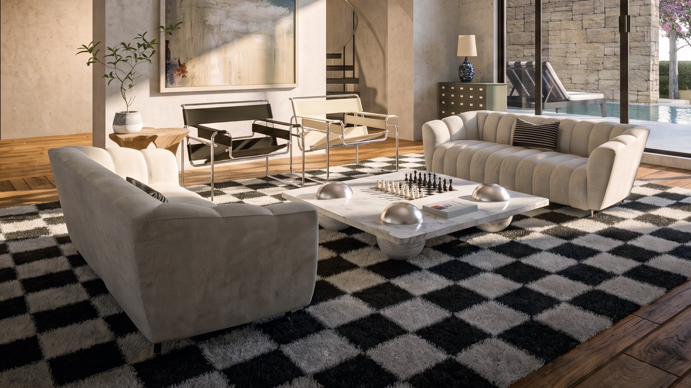 Interior rendering generated with AI in Live Home 3D.