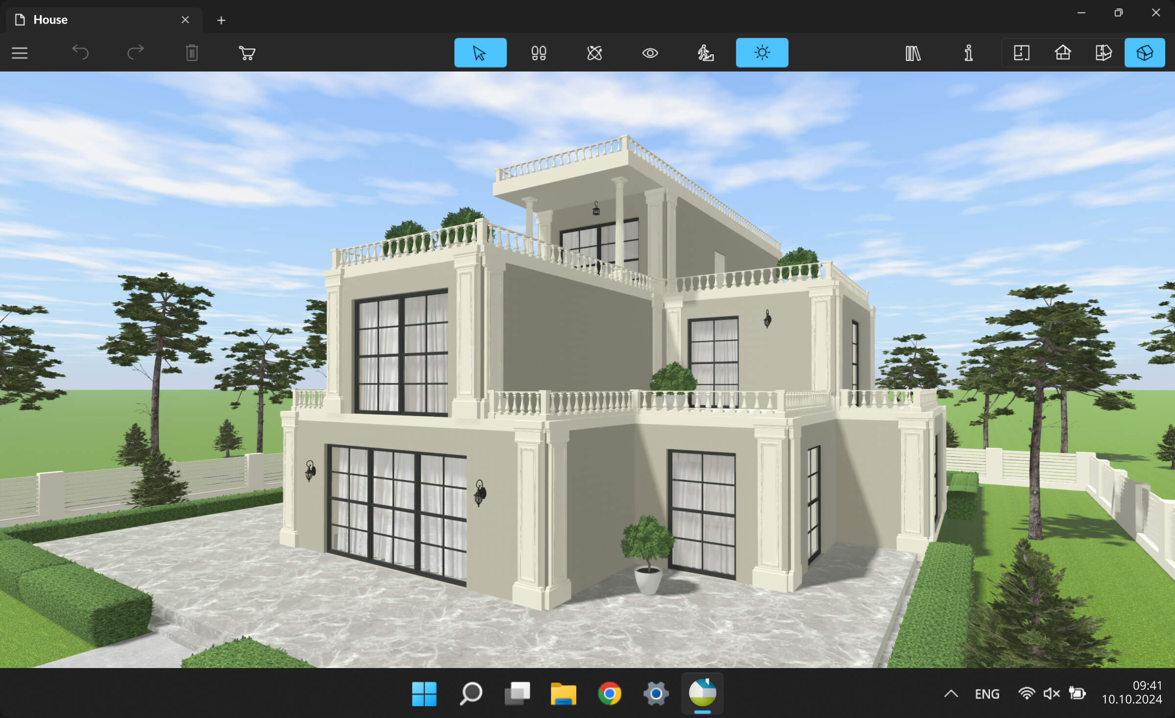 A house designed in the Live Home 3D App for Windows.