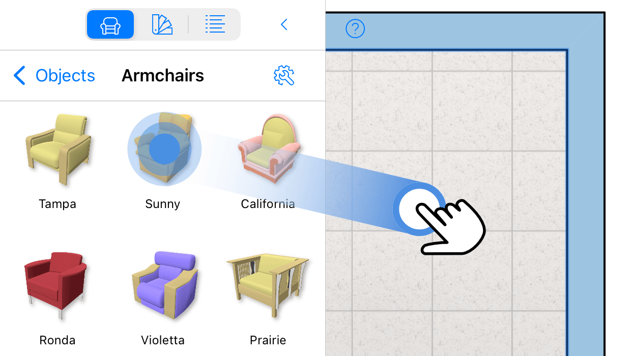 Drag an object from the Library to the project.