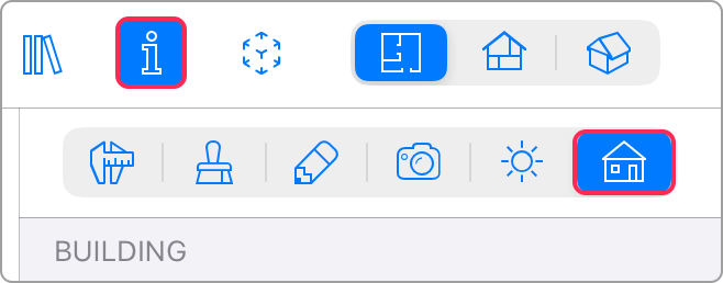 The Building tab of the Inspector