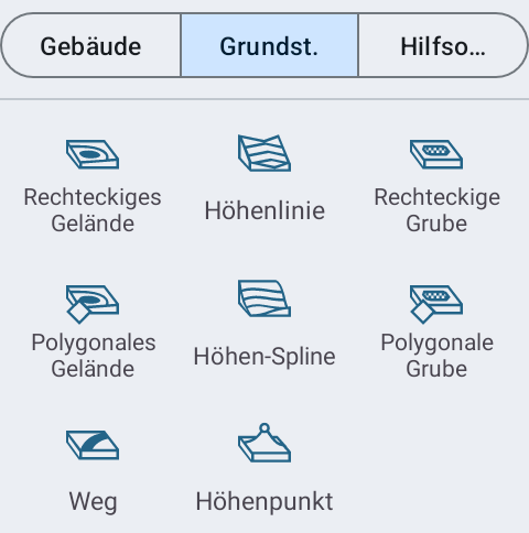Grundstück-Werkzeuge