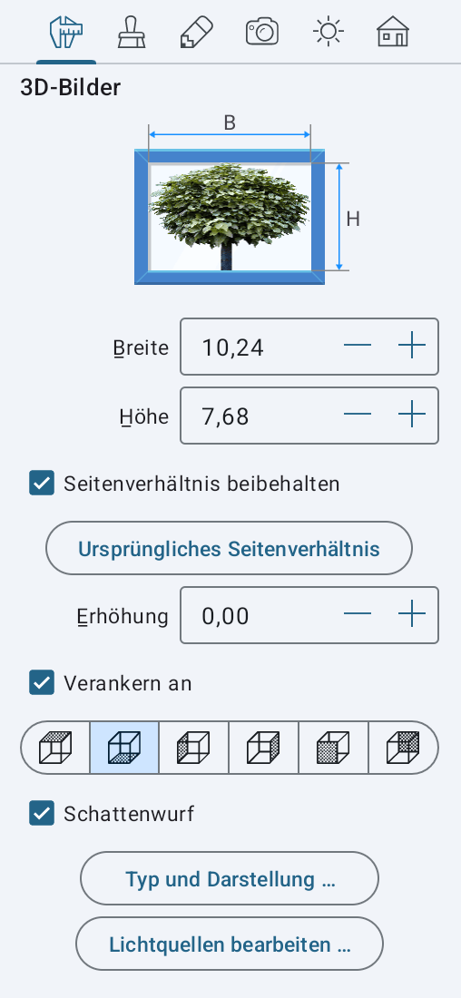 Parameter von 3D-Bildern