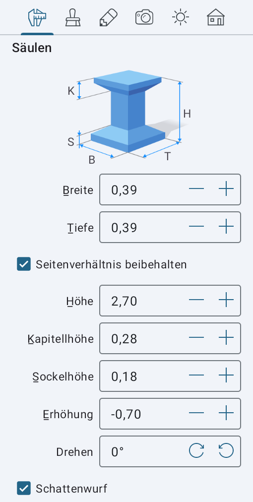 Parameter von Säulen