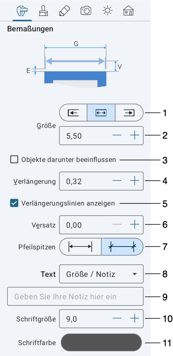 Bemaßungseigenschaften