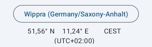 Bildschirm „Geo-Standort“ zum Einrichten des Standorts und der Zeitzone