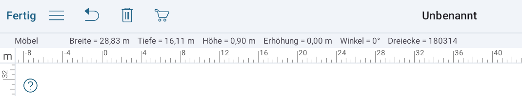 Lineale in der 2D-Ansicht.