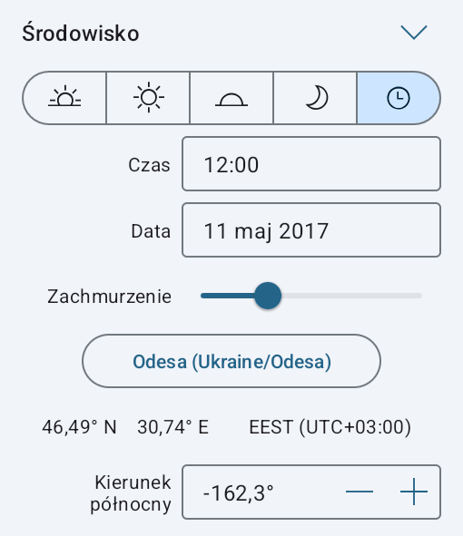 Ustawienia oświetlenia dziennego.