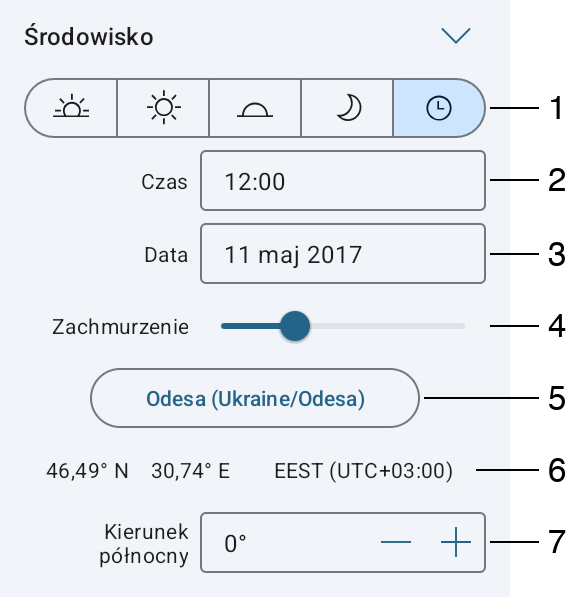 Ustawienia otoczenia w Inspektorze