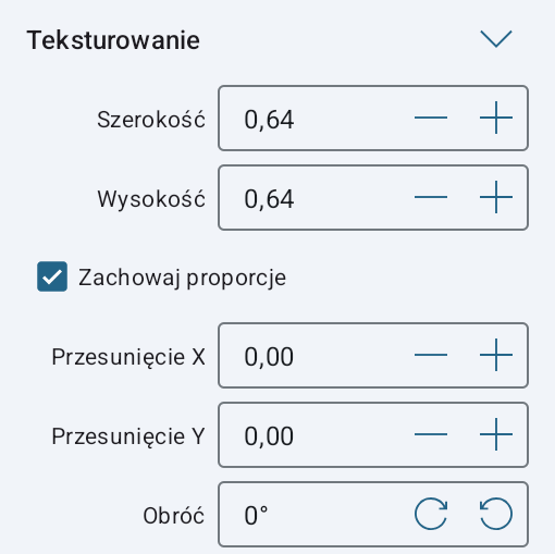 Narzędzie Teksturowanie w Inspektorze