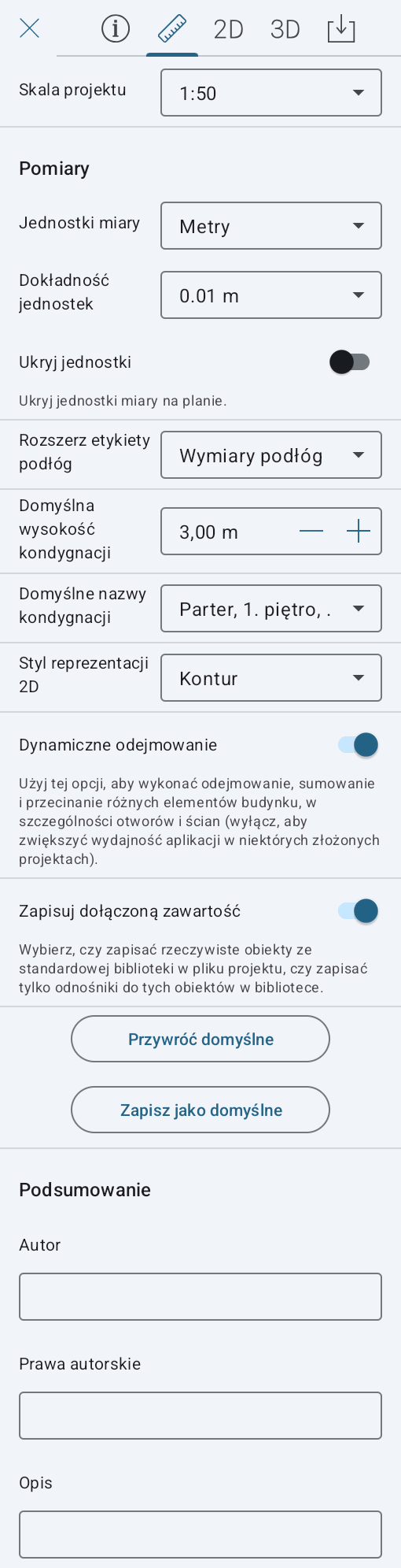 Ustawienia projektu
