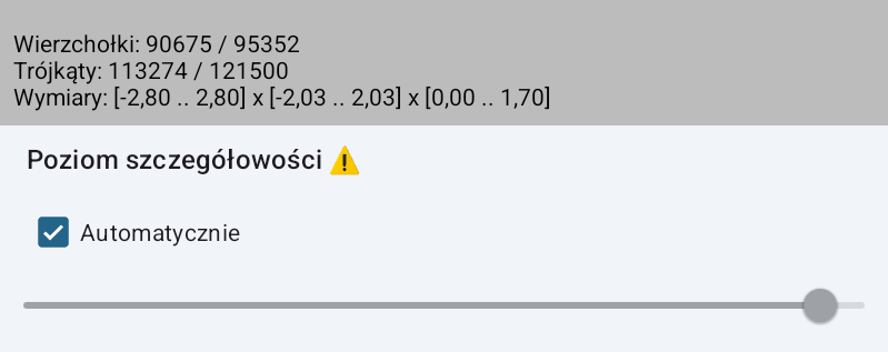 Suwak poziomu szczegółowości