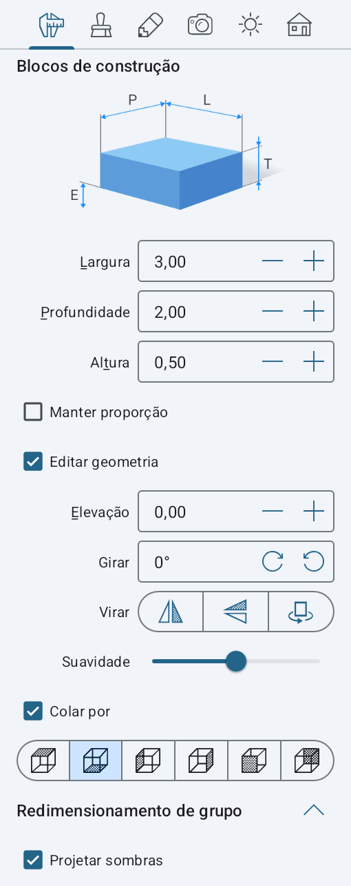 Parâmetros do Bloco de construção