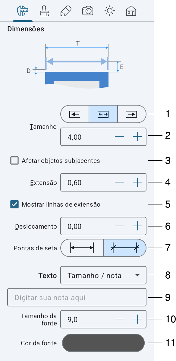 Propriedades de dimensão