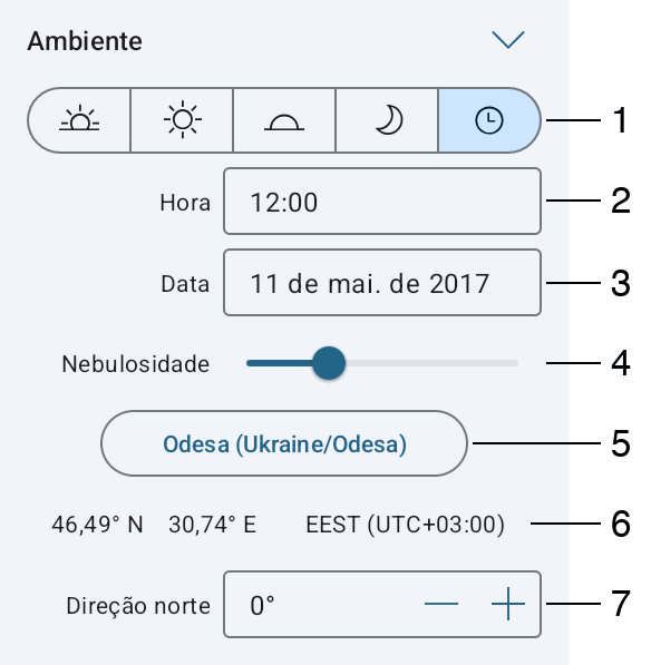 Configurações de ambiente no Inspetor