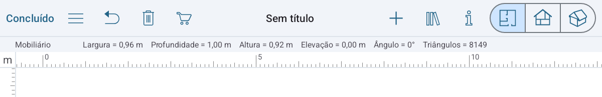Réguas na exibição 2D