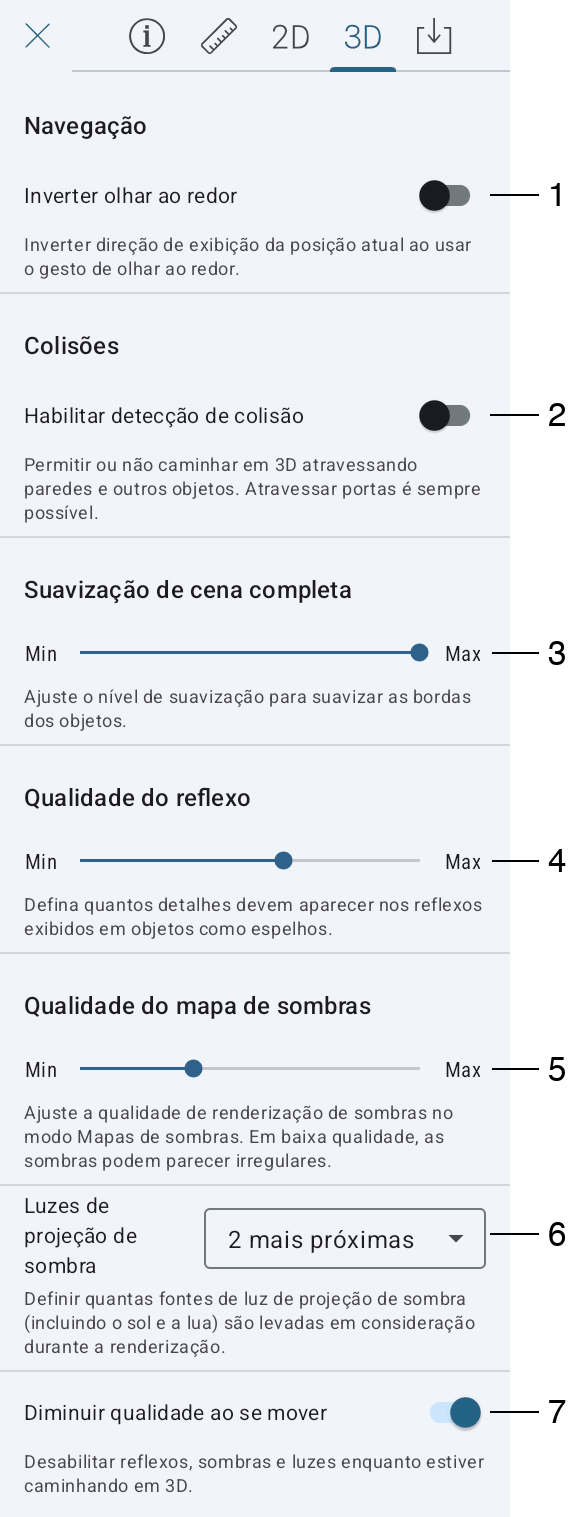 Configurações do programa