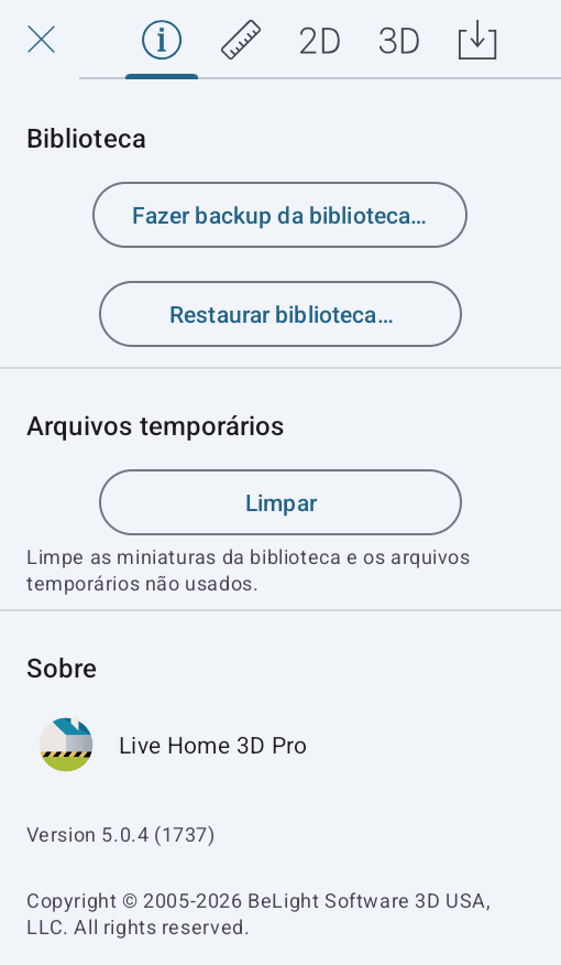 A seção Geral das configurações do aplicativo