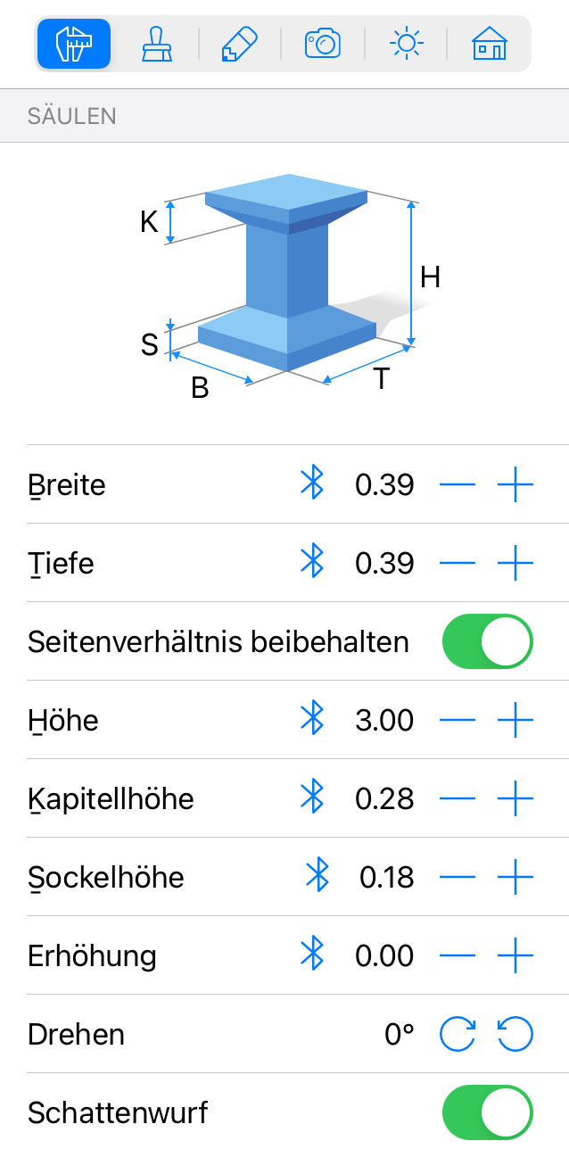 Parameter von Säulen