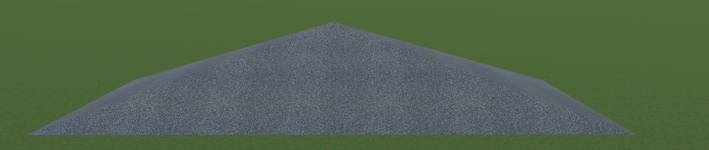 3D-Modell eines pyramidenartigen Hügels.