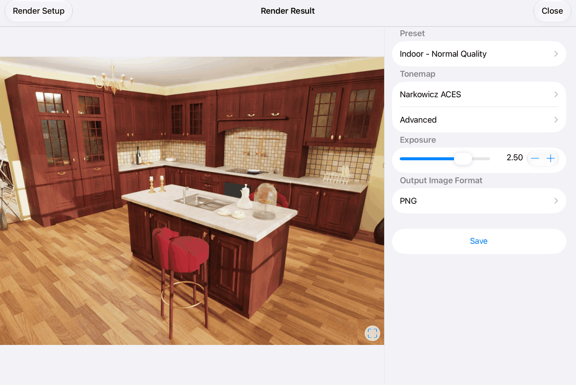 The result of rendering with the Cycles renderer