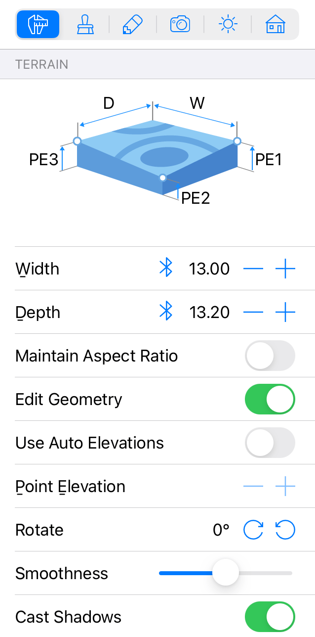 Properties of the Terrain object in the Inspector.