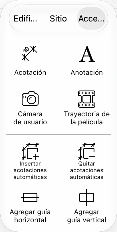 Herramientas de «Accesorios»