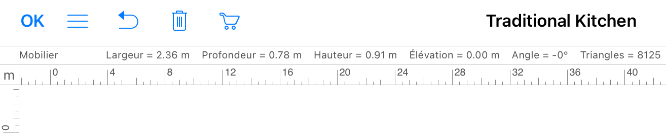 Règles dans la vue en 2D.