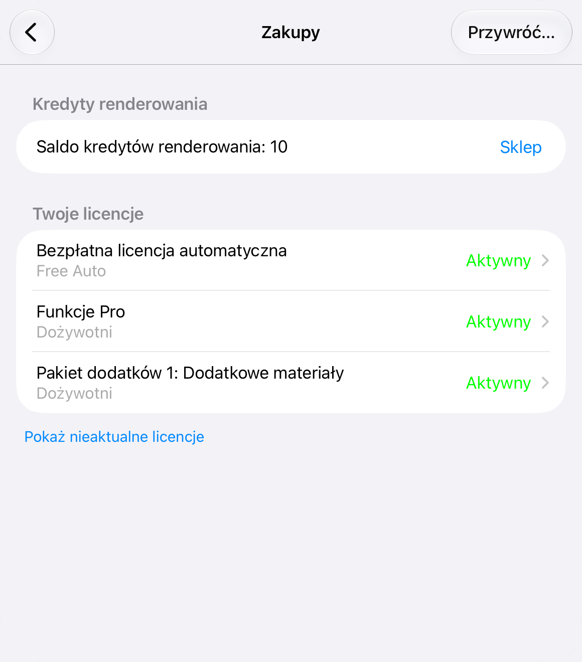 Sekcja Zakupy