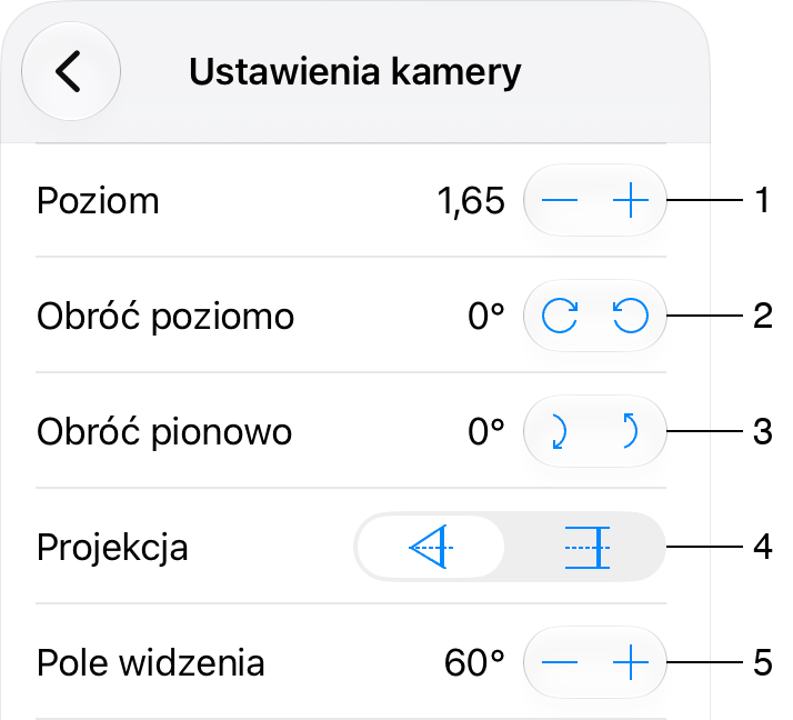 Ustawienia kamery