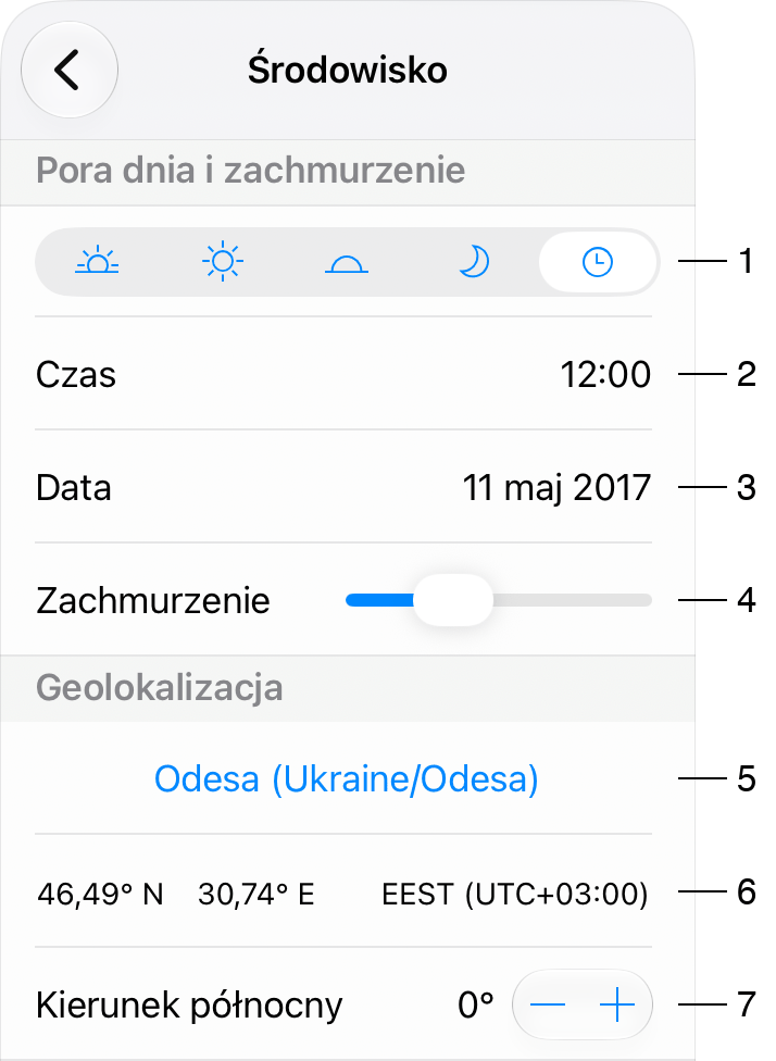 Ustawienia otoczenia w Inspektorze