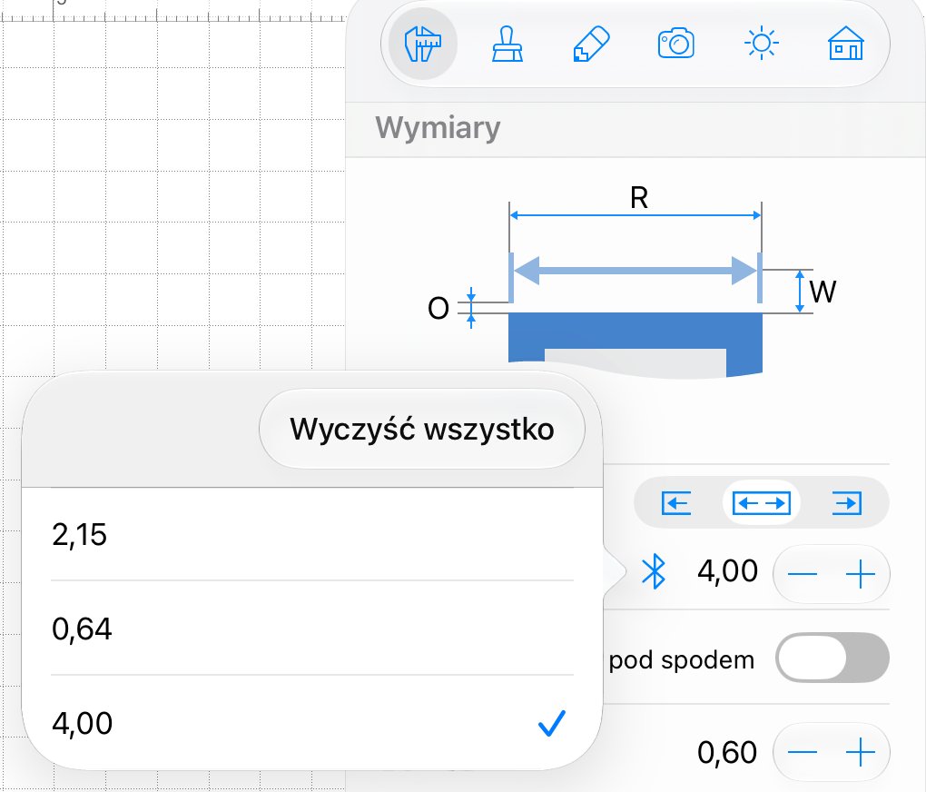 Lista zmierzonych wartości