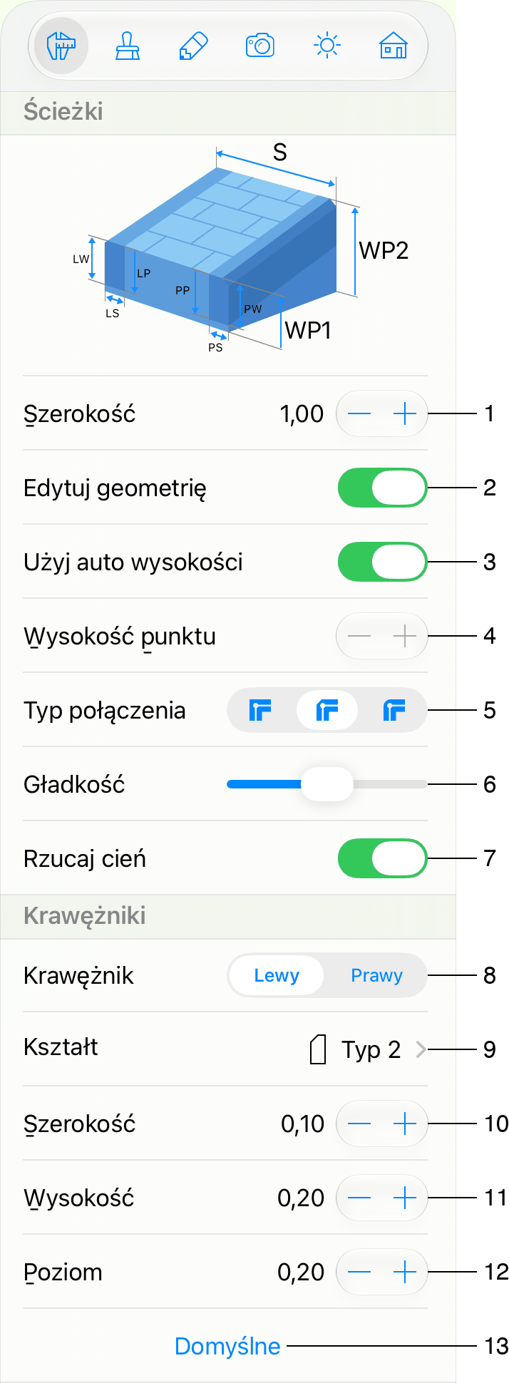 Właściwości obiektu ścieżki w Inspektorze.