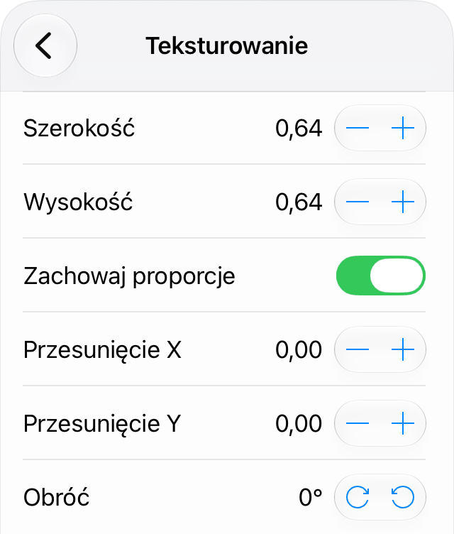 Narzędzie Teksturowanie w Inspektorze