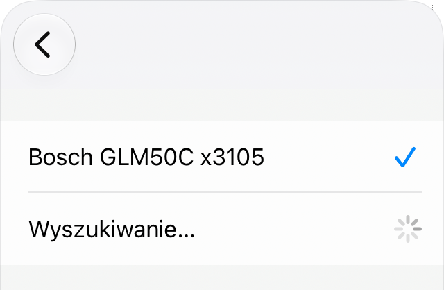 Lista urządzeń pomiarowych dostępnych przez Bluetooth