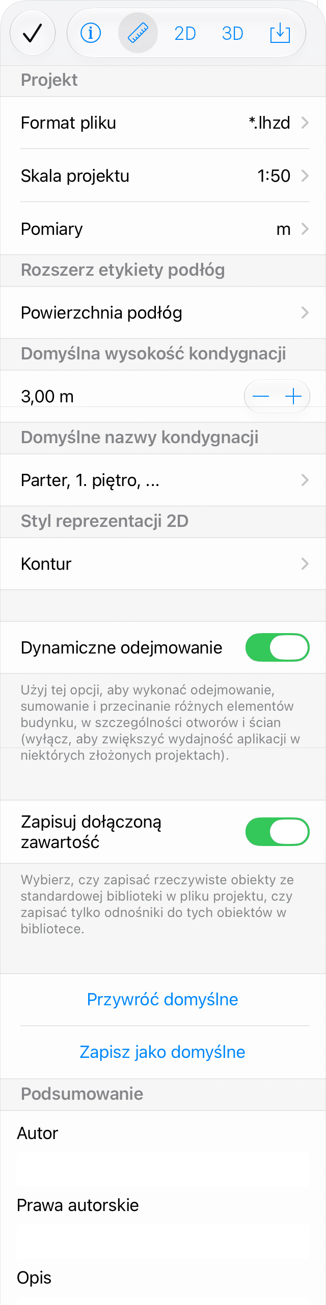 Ustawienia projektu