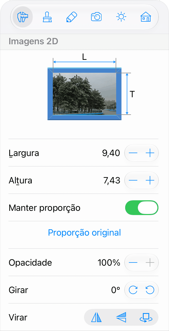 Propriedades da imagem no Inspetor