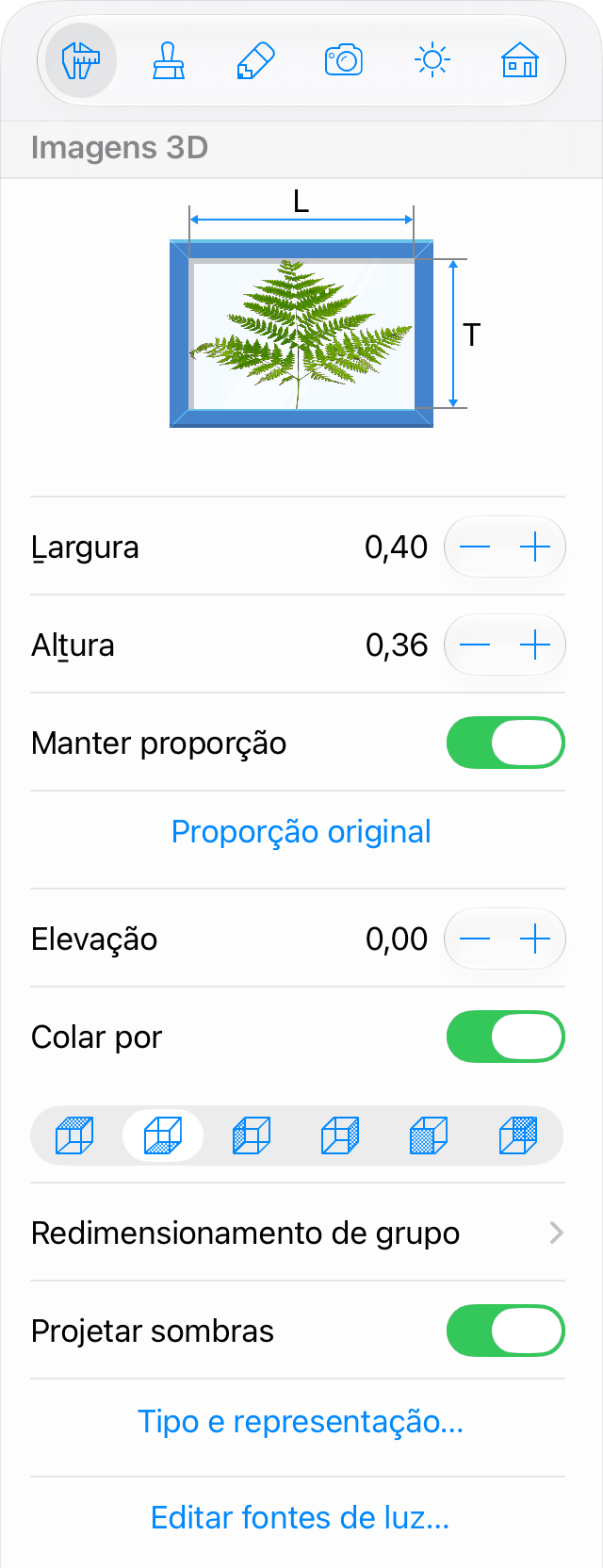 Parâmetros das Imagens 3D