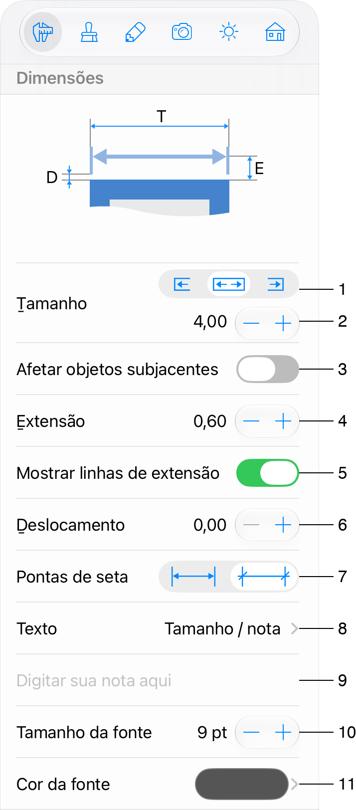 Propriedades de dimensão